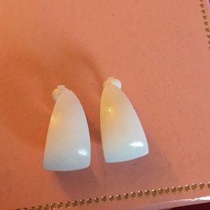 White clip on earrings
